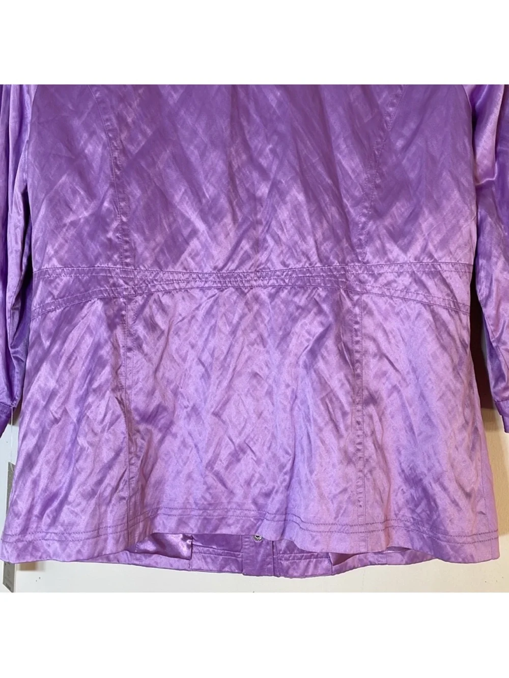 LAURA ASHLEY Palm Beach Satin Jacket in African Violet. M. NWT. $128! - Picture 11 of 12
